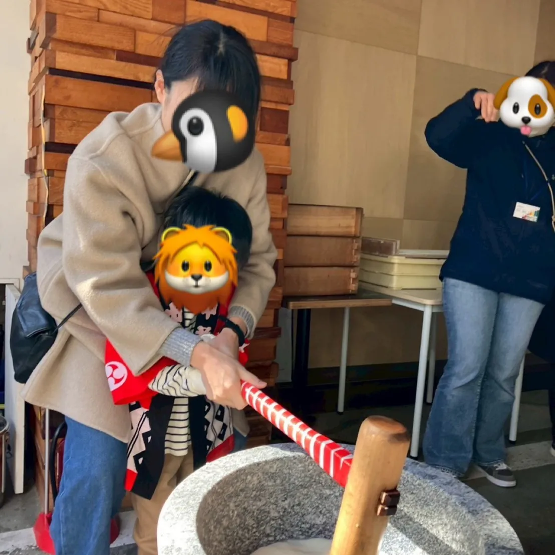 レプタでお餅つき🎍🎍