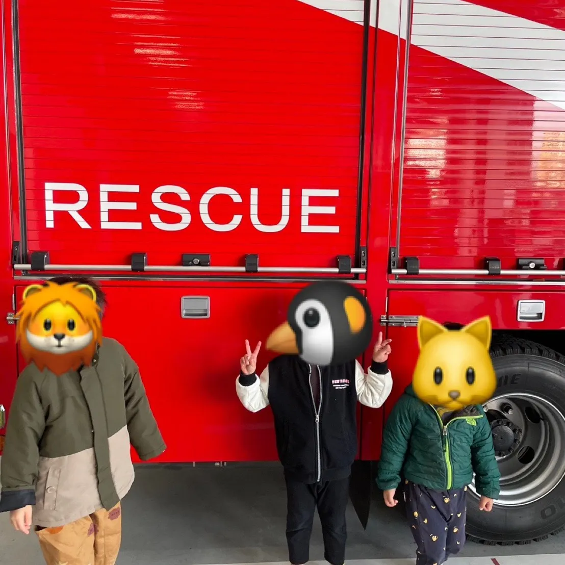 レプタで消防車を見に行ったよ🚒⛑